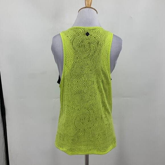 Prana Tank Top Womens L Large Neon Mika Double Layer Burnout Bubble Hem Athletic - Picture 5 of 13